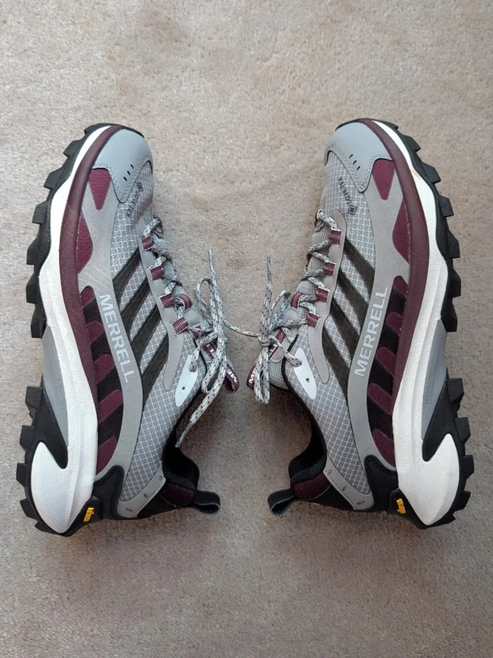Merrell Men's Moab Speed 2 GORE-TEX® Hiking Shoes (size 10; color cement/cherry)